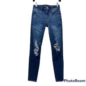 American Eagle Ripped Hi Rise Jegging Jeans Size 0 W25